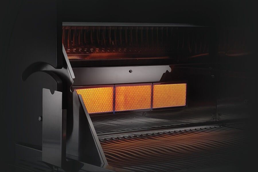 Zadní hořák pro rotisserii - oranžový s grilem