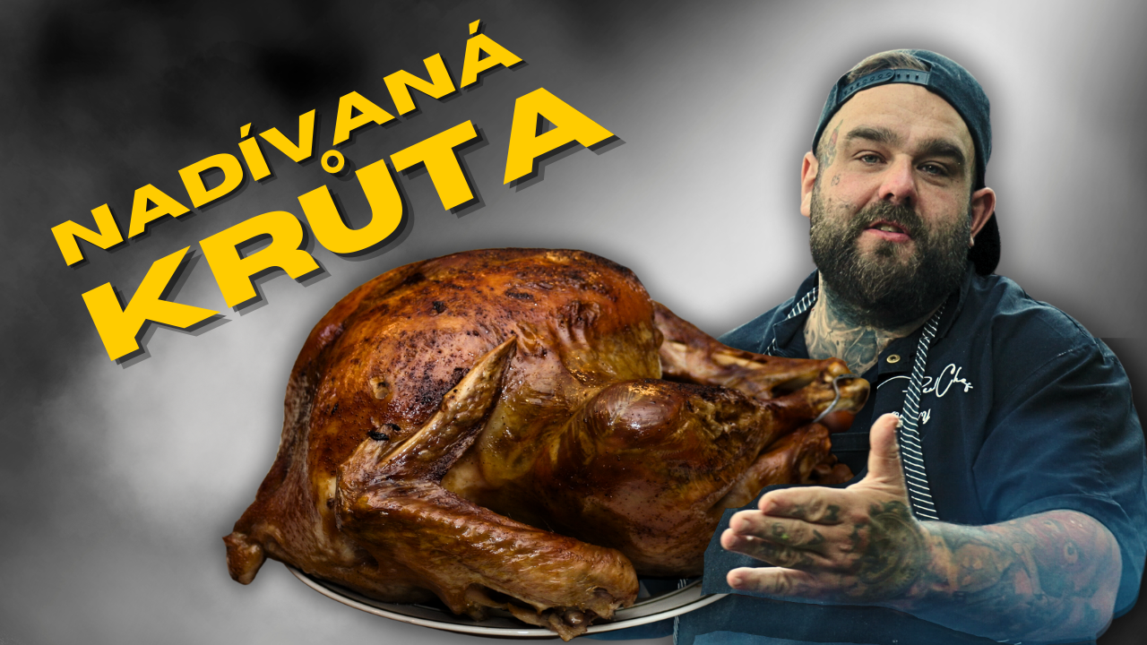 Nadívaná krůta - pomalu pečená / vyuzená 